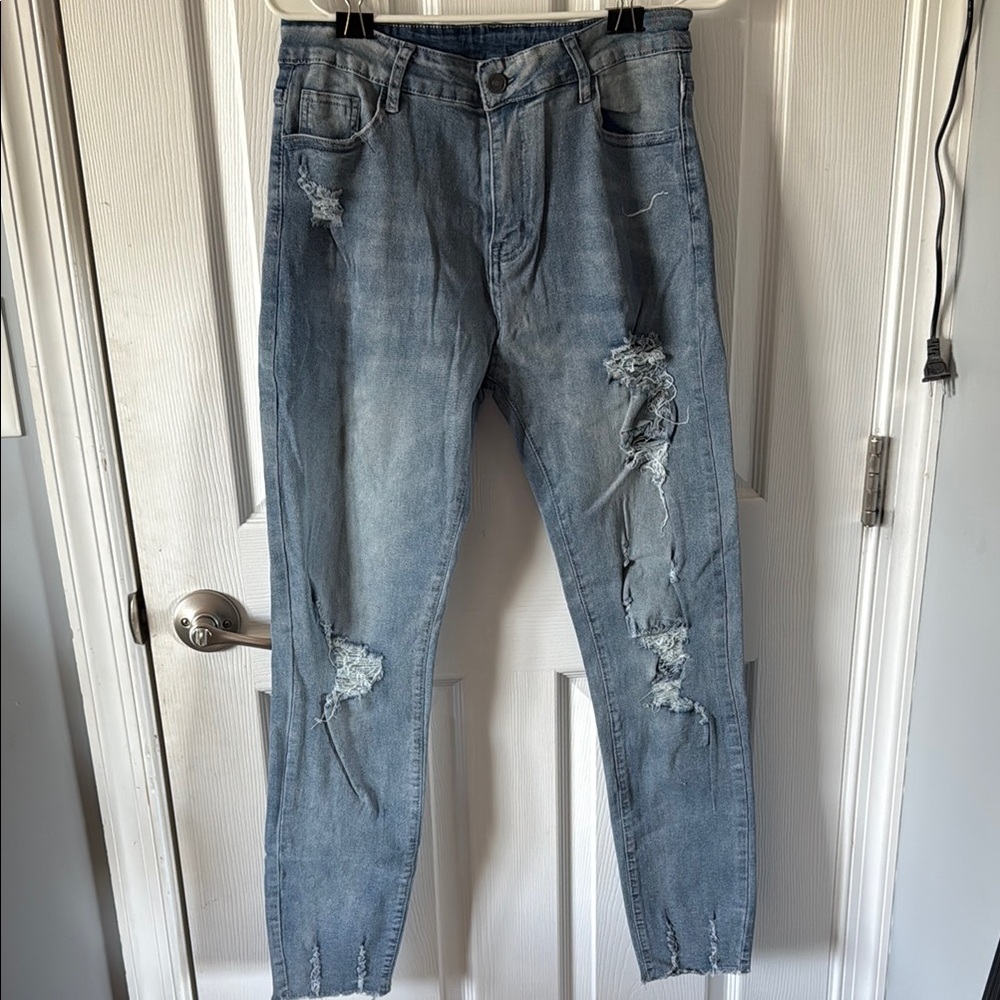 Women’s Distressed Blue Jeans